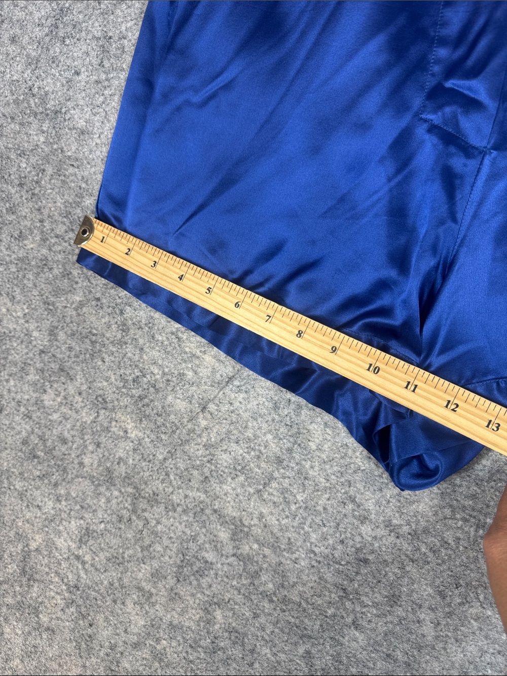 Vintage Silk Satin Royal Blue Lounge Sleep Shorts Large Y2K Minimalist Casual - Picture 8 of 11